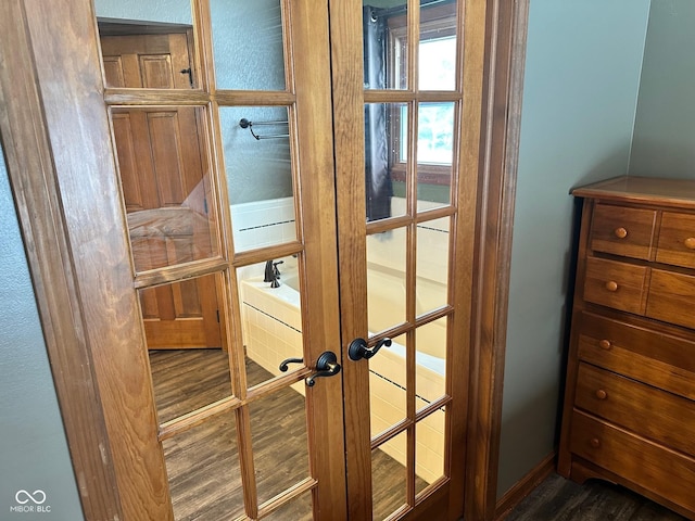 details featuring french doors