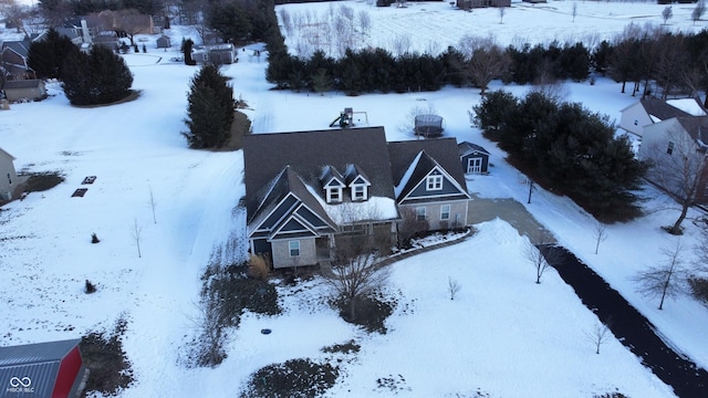 view of snowy aerial view