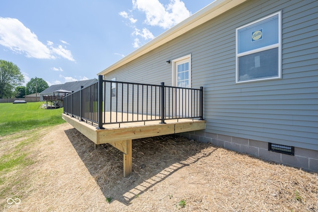 303 Doe Creek Dr, Cloverdale, IN 46120 - view of wooden terrace