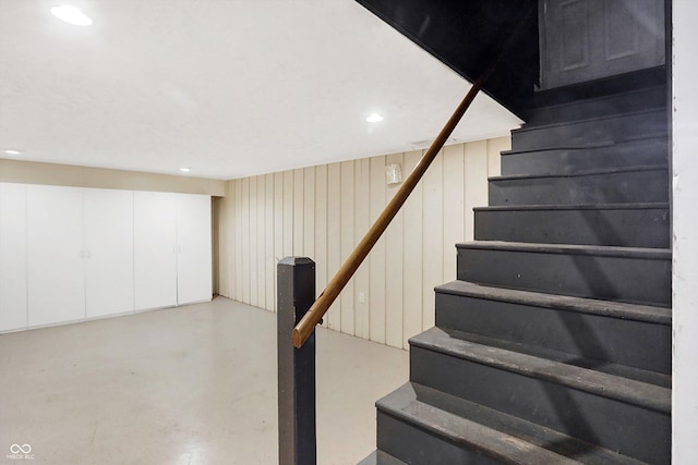 2934 S Irwin St, Indianapolis, IN 46203 - stairway featuring concrete floors and recessed lighting