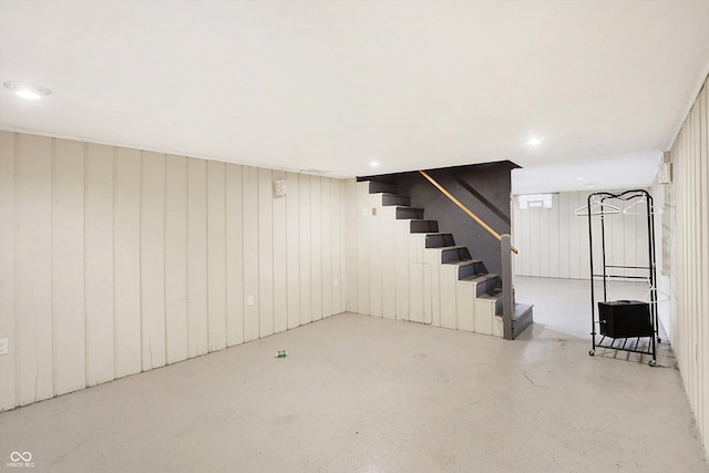 2934 S Irwin St, Indianapolis, IN 46203 - finished basement featuring stairway and recessed lighting