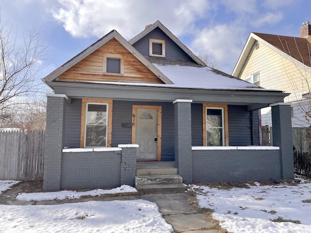 bungalow featuring a porch