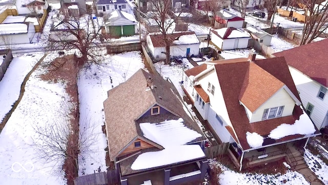 view of snowy aerial view