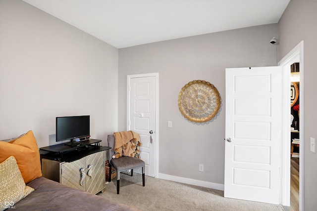 view of carpeted office space