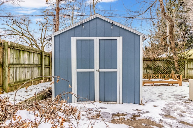 view of snow covered structure