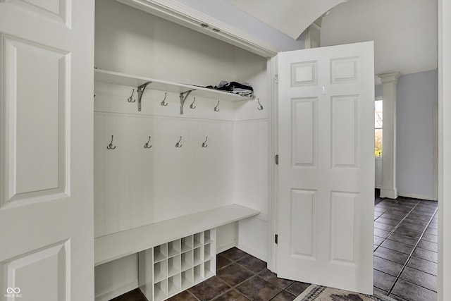 386 White Oak Ln, Greenwood, IN 46142 - mudroom with dark tile patterned flooring and visible vents