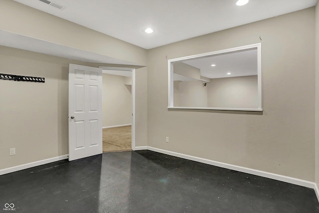 386 White Oak Ln, Greenwood, IN 46142 - finished basement featuring baseboards, visible vents, and recessed lighting