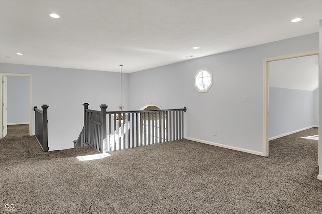 386 White Oak Ln, Greenwood, IN 46142 - spare room featuring baseboards, recessed lighting, and carpet