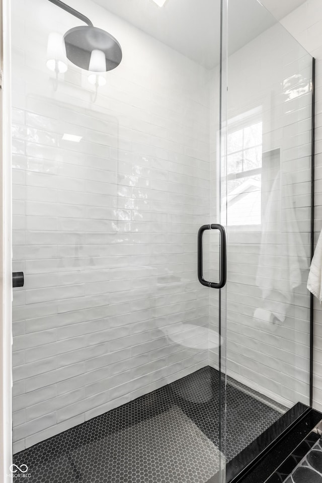 bathroom featuring walk in shower