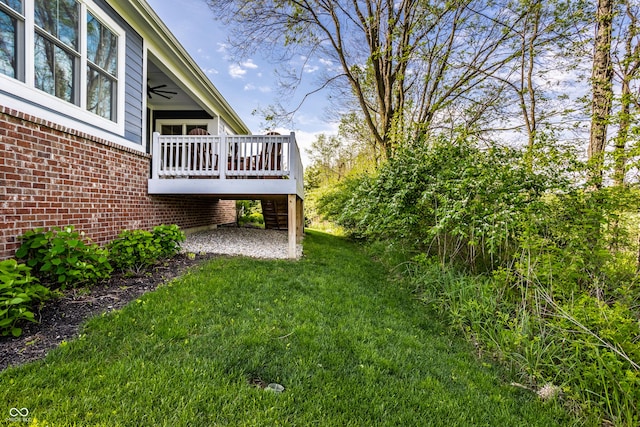 20188 Hampton Park Dr, Westfield, IN 46074 - view of grassy yard featuring stairs and a deck