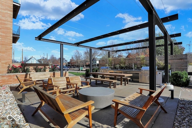 view of patio with a pergola