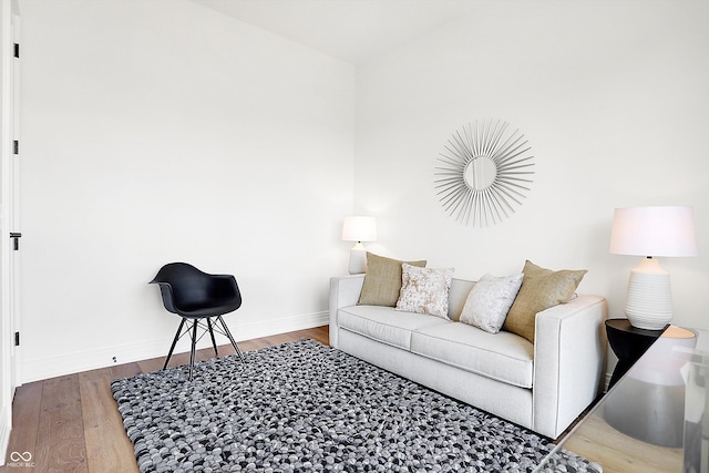 living room with wood-type flooring