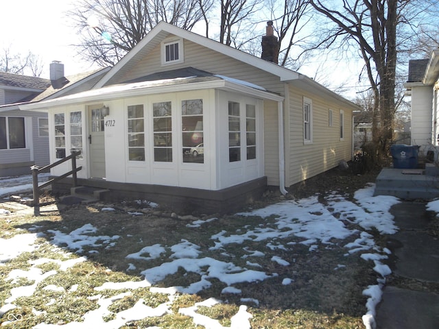 view of snowy exterior