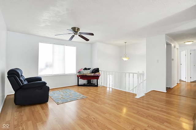 living area featuring hardwood / wood-style flooring