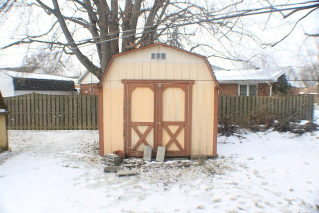 view of snow covered structure