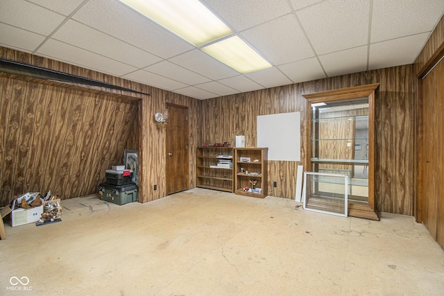 interior space with wood walls