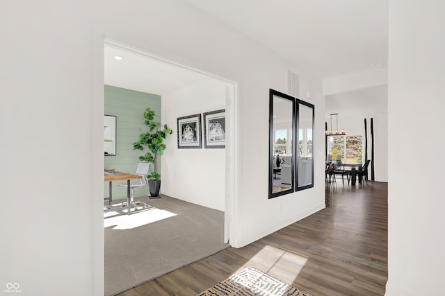 hall featuring hardwood / wood-style floors