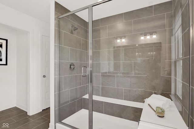 bathroom with walk in shower