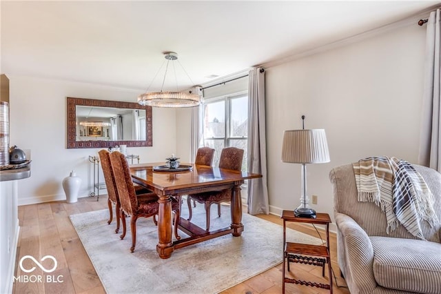 dining room with light hardwood / wood-style floors