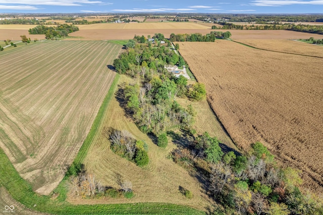 bird's eye view with a rural view