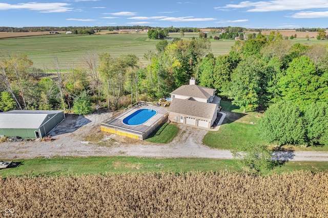 drone / aerial view featuring a rural view