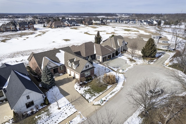 view of snowy aerial view