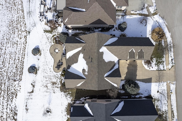 view of snowy aerial view