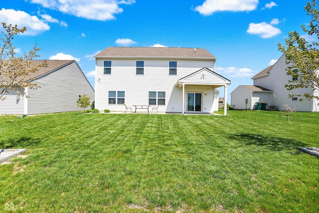 977 Capricorn Dr, Franklin, IN 46131 - back of property with a lawn