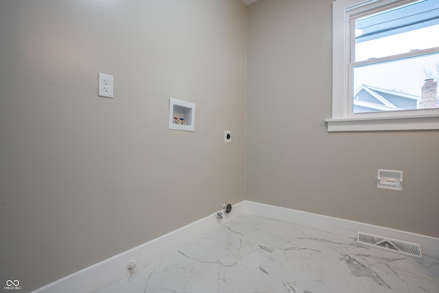 washroom featuring hookup for a washing machine and hookup for an electric dryer