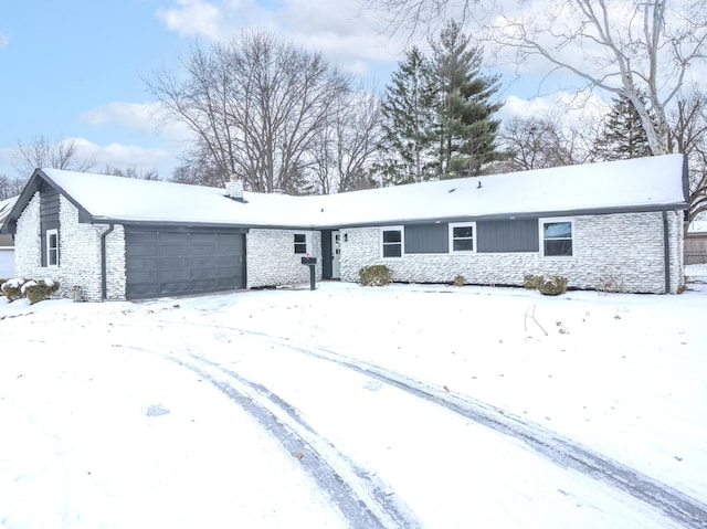 exterior space with a garage