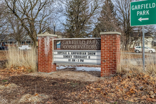 view of community sign