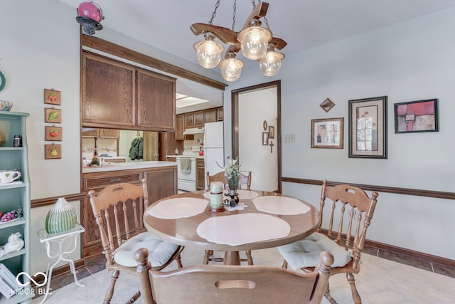 view of tiled dining area