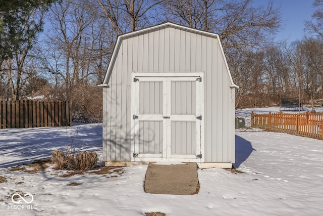 view of snow covered structure