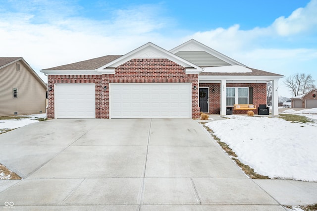 view of front facade with a garage