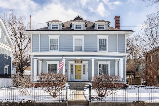 view of front facade with covered porch