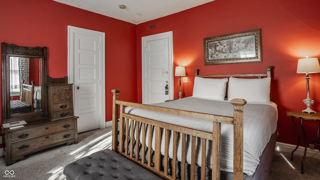 view of carpeted bedroom