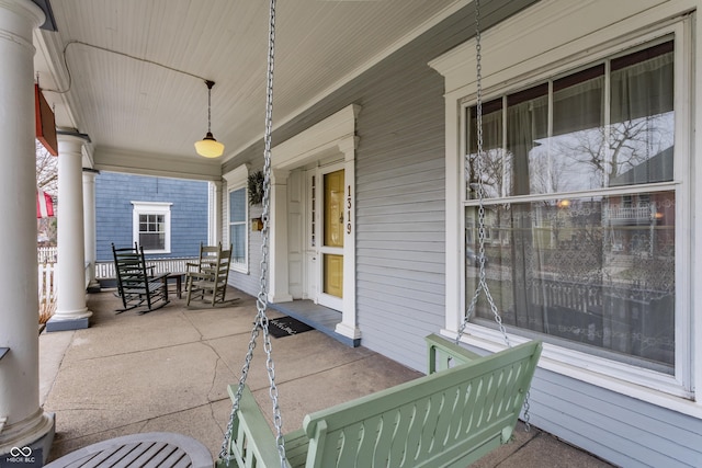 view of patio with covered porch