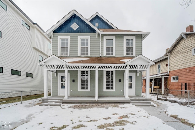 view of front of home with covered porch