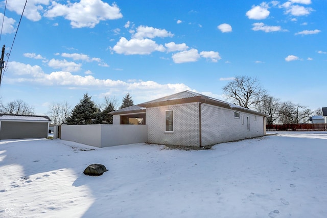 view of snowy exterior