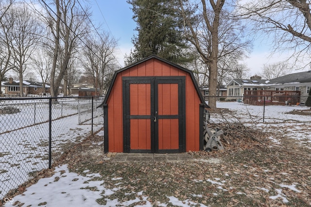 view of snow covered structure