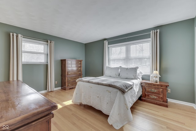 bedroom featuring light hardwood / wood-style floors