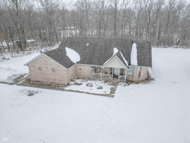 view of snowy aerial view