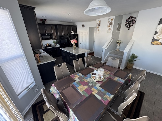 view of tiled dining area