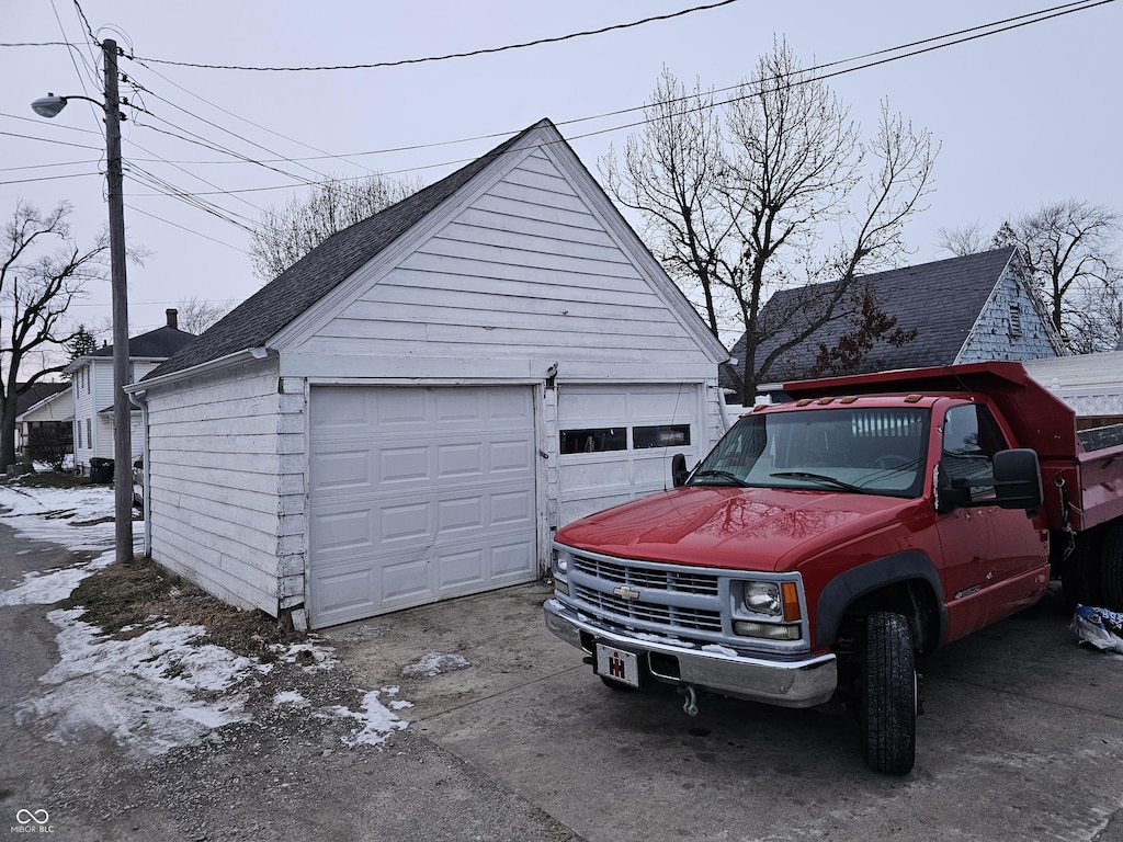 view of garage