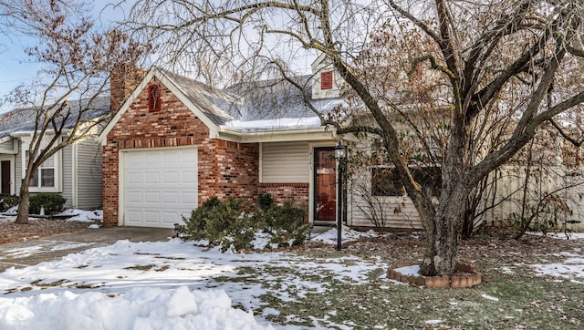 view of front of house with a garage