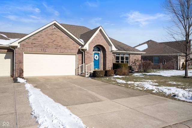 view of front of house with a garage