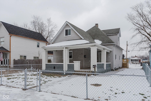 view of front of property with covered porch