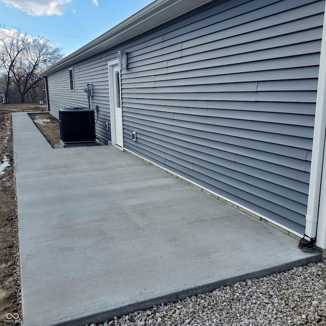 view of patio featuring central air condition unit