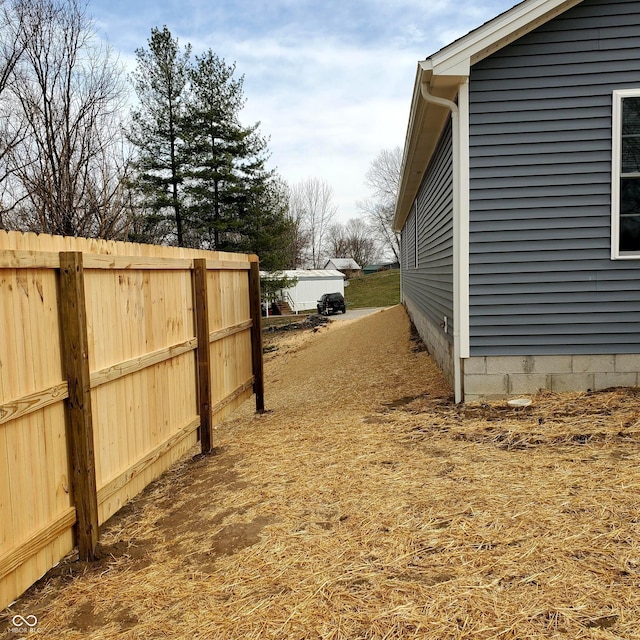 view of yard with fence