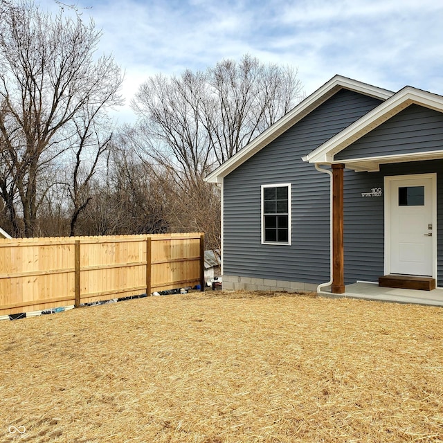 exterior space featuring fence